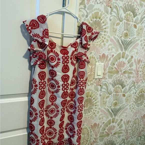 Lucy Paris Dresses | Lucy Paris White Dress With Red Embroidery Nwt | Color: Red/White | Size: Xs | Brooketheiss_'s Closet Lucy Paris Dresses | Lucy Paris White Dress With Red Embroidery Nwt | Color: Red/White | Size: Xs | Brooketheiss_'s Closet
